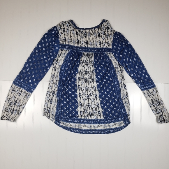 Lucky Brand blue patterned long sleeve tee - Picture 6 of 6